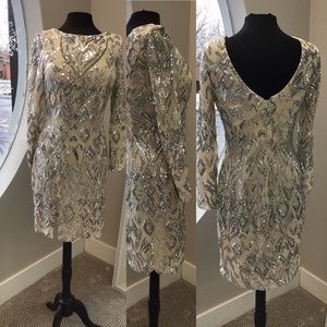 Nude and Silver cocktail dress NWT